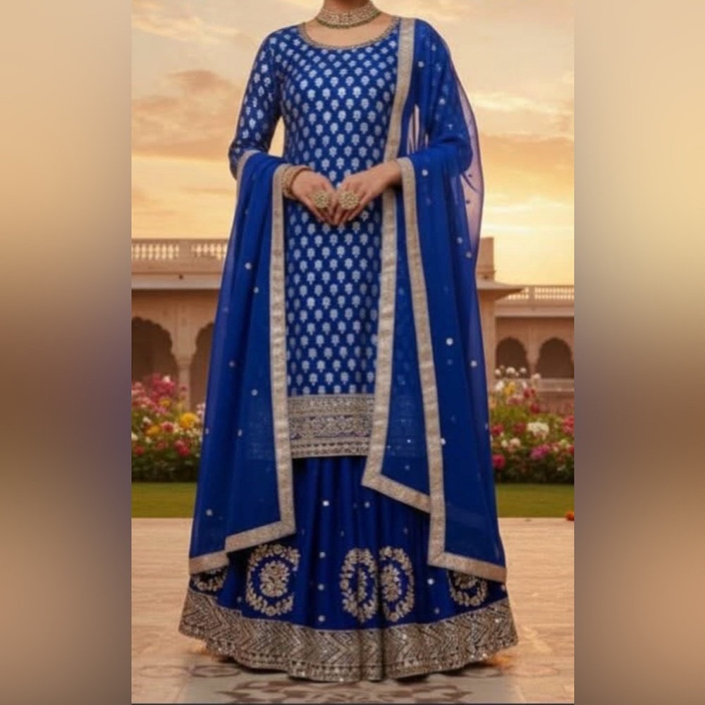 Pure silk Sharara set
